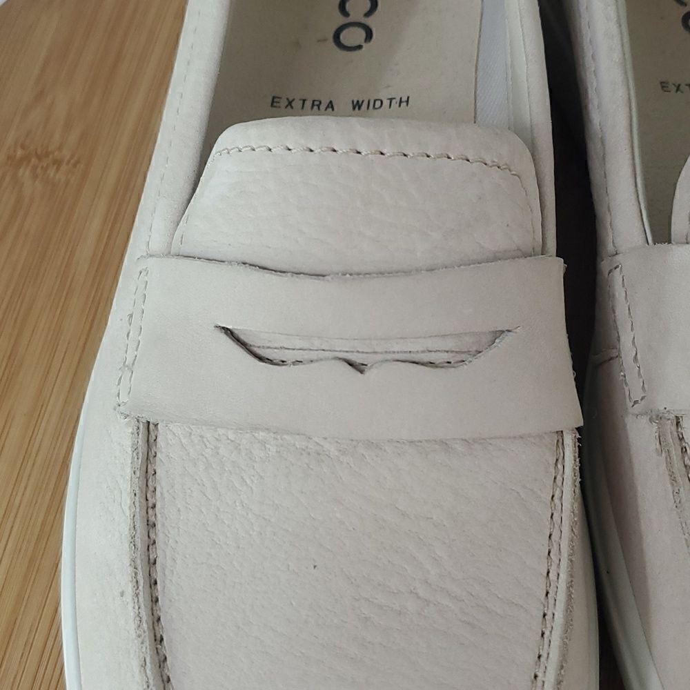 ECCO Women's Soft 7 Nubuck Loafers Limestone Neutral EU 41 Extra Width - Picture 4 of 14